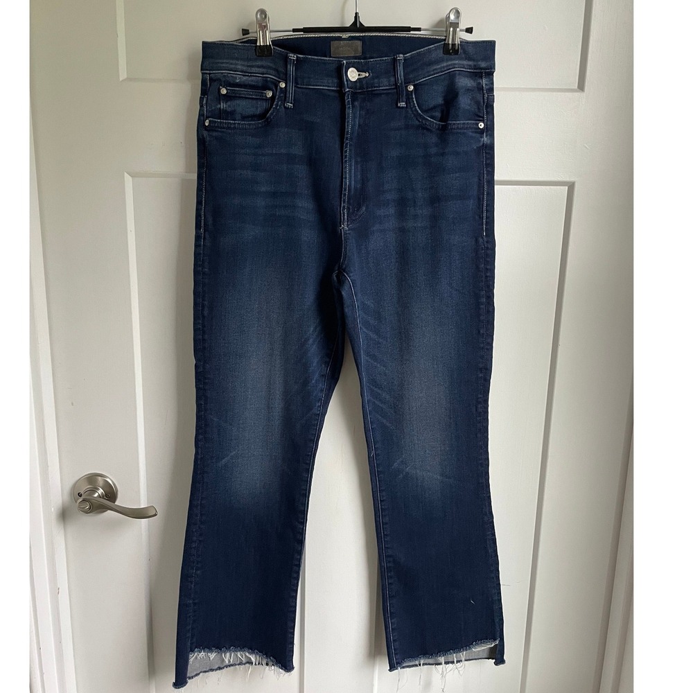 MOTHER The Insider Crop Step Fray Jeans Tongue and Chic 31 Denim Like New